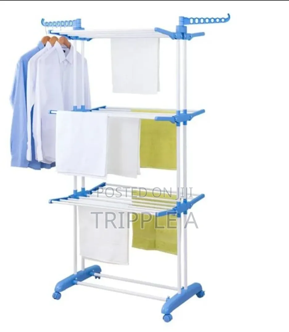Folding Heavy Duty Outdoor Three Layer Clothes Rack