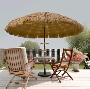Custom Natural Color Outdoor Contemporary Palm Thatch Umbrella For
