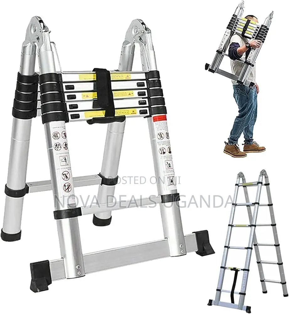 Telescoping Aluminum Ladder, Multi-Function Portable Extension Ladder