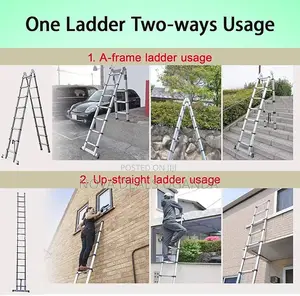Telescoping Aluminum Ladder, Multi-Function Portable Extension Ladder