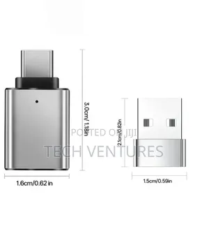 Usb-a To Usb-c Adapter With Otg Charging Converter, 2 Piece Pack