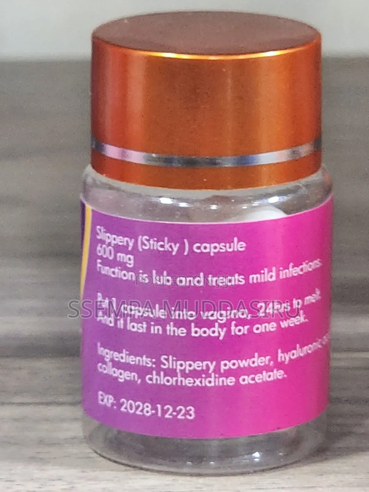 Slippery Wetness Capsules, 600mg,7 Counts Vaginal Suppositories