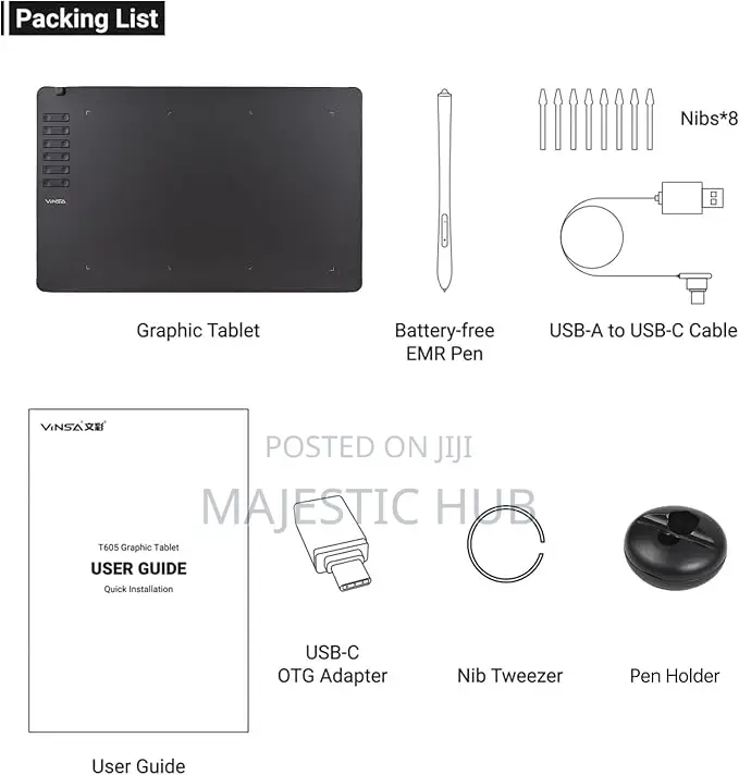 T906 Graphics Drawing Tablet –16,384 Pressure Levels, 250 × 156mm Area