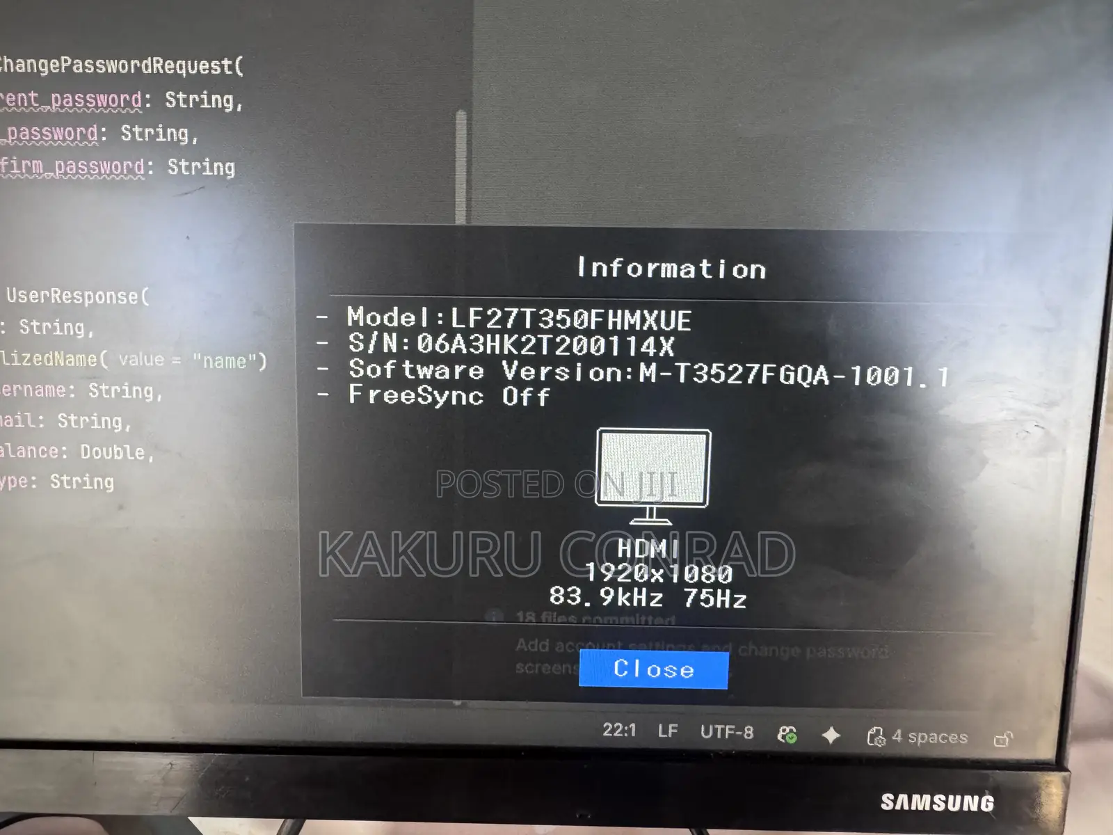 27" Samsung Monitor With Ips Panel and Borderless Design