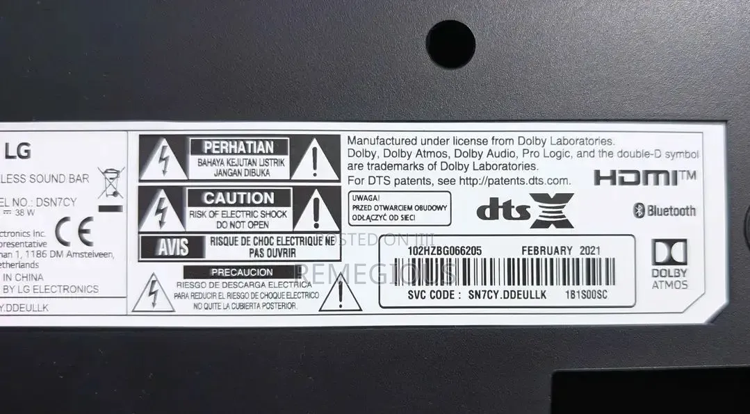Lg Sn7y | 3.1.2ch | 440w | Dolby Atmos High Res | Sound Bar