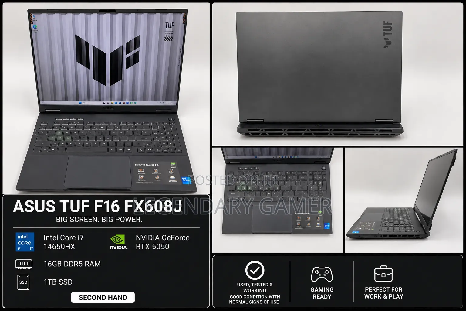 Laptop Asus TUF Gaming F16 16GB Intel Core i7 SSD 1T