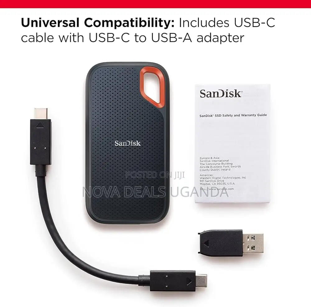 Sandisk 1tb Extreme Portable SSD Up to 1050mb/S Usb C, Usb 3.2 Gen 2