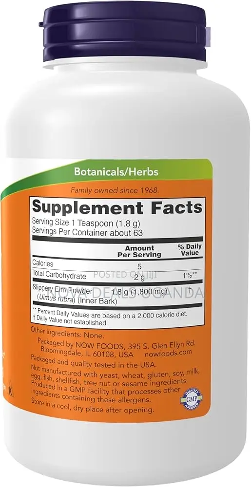 Now Foods - Slippery Elm Powder, Vegetarian Anti-Fungal Supplement 4oz