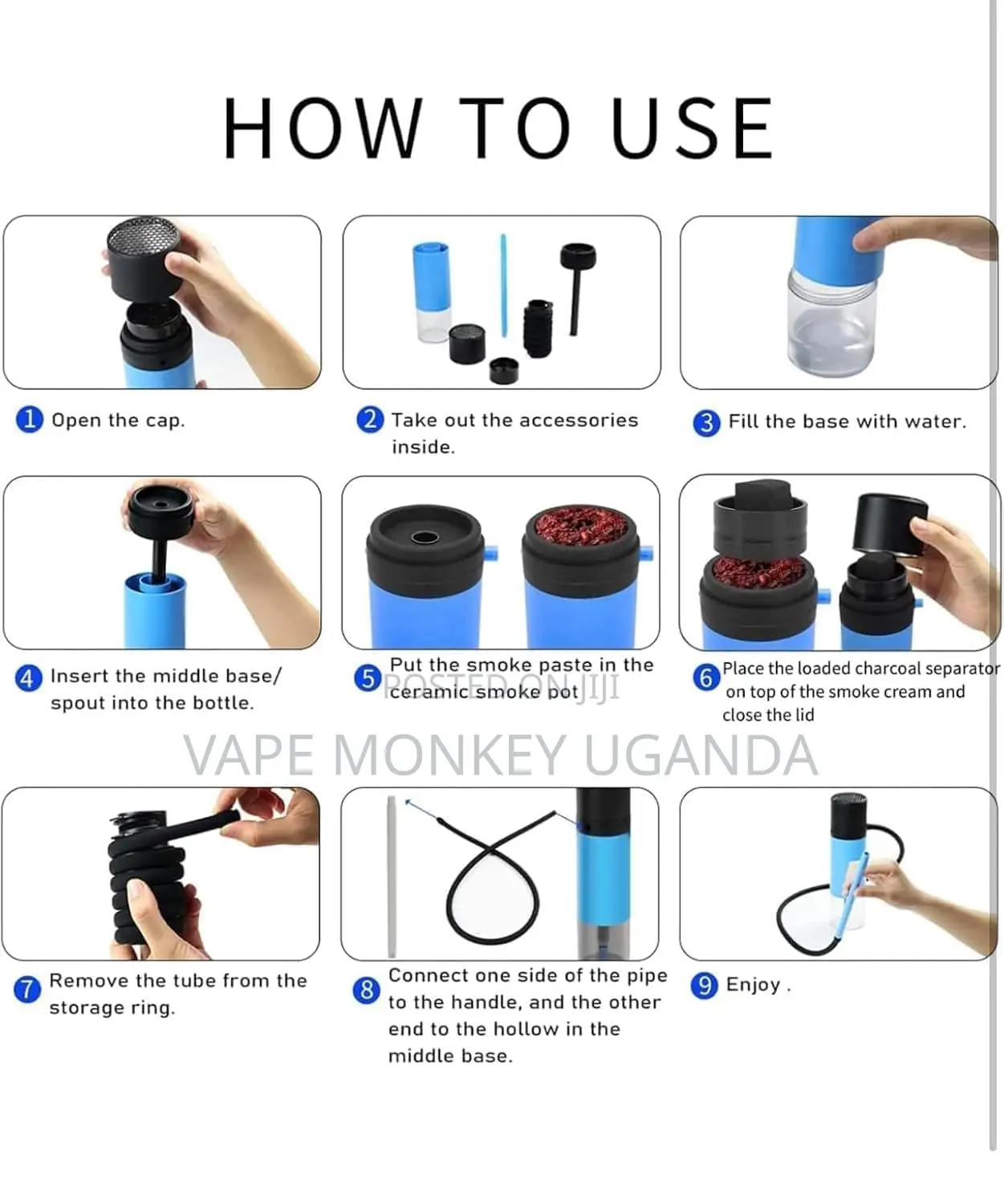 Portable Cup Style Car Hookah Shisha Set Indoor Outdoor