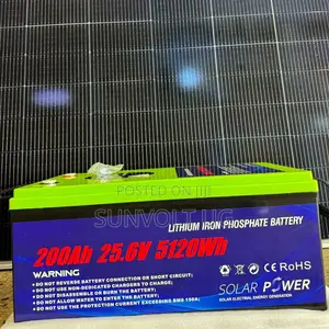 200ah/25.6v/5120wh Lithium Iron Phosophate Battery.