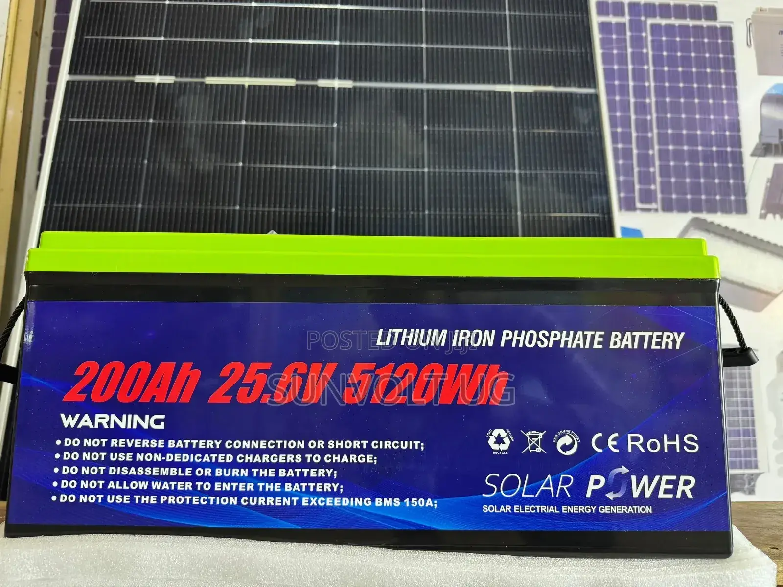 200ah/25.6v/5120wh Lithium Iron Phosophate Battery.