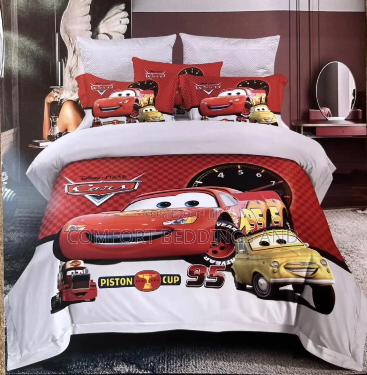 Piston Cup Kids Bedcover Red