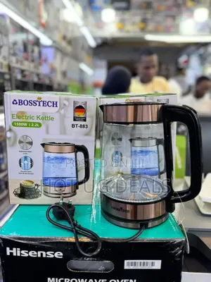 Bosstech Bt-883 Electric Glass Kettle 2.2-Liter With Blue Lighting