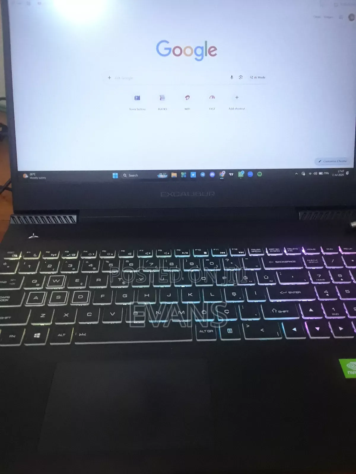 Laptop Casper Excalibur G770 16GB Intel Core i7 SSD 512GB