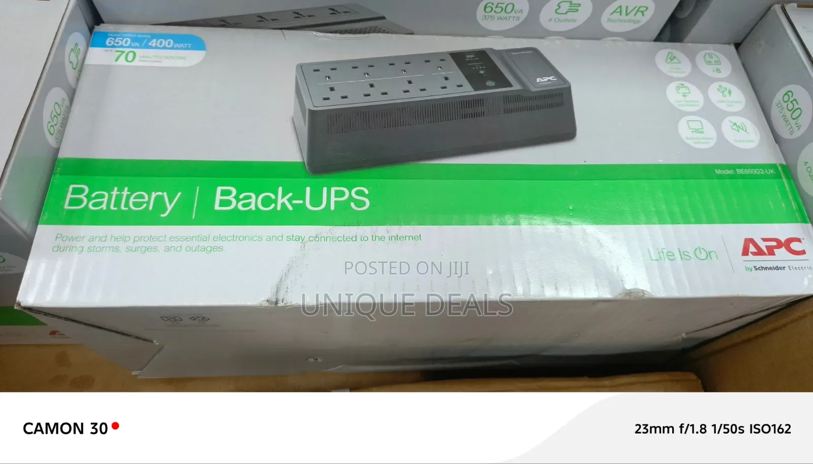 8 Outlets Apc Back-Ups (Model Be650g2-Uk)
