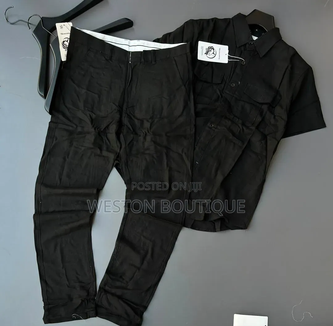 Double Pocket Linen Two Piece for Men
