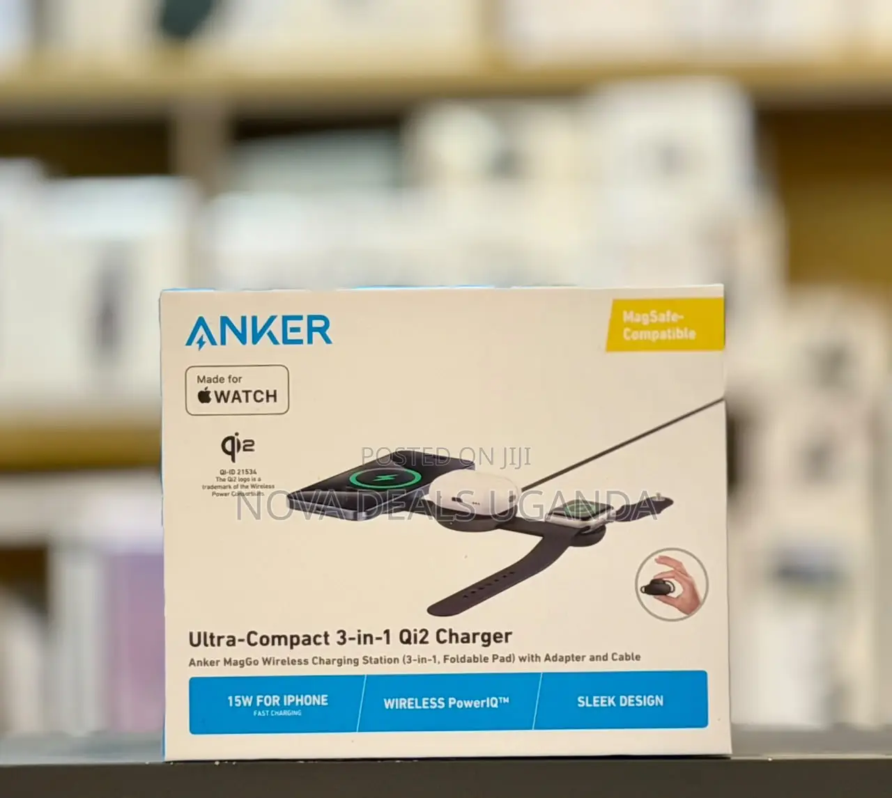 Anker Maggo 3in1 Wireless Charging Pad 15w With Adapter and Cable