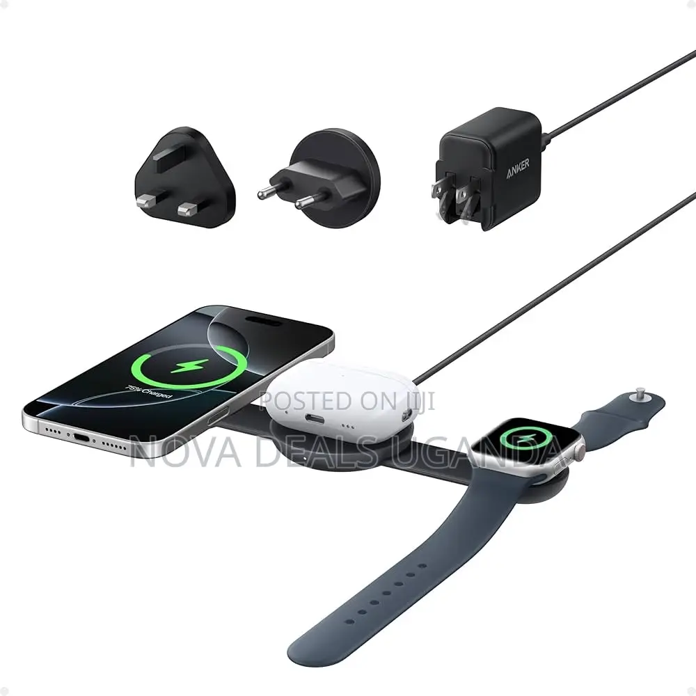 Anker Maggo 3in1 Wireless Charging Pad 15w With Adapter and Cable