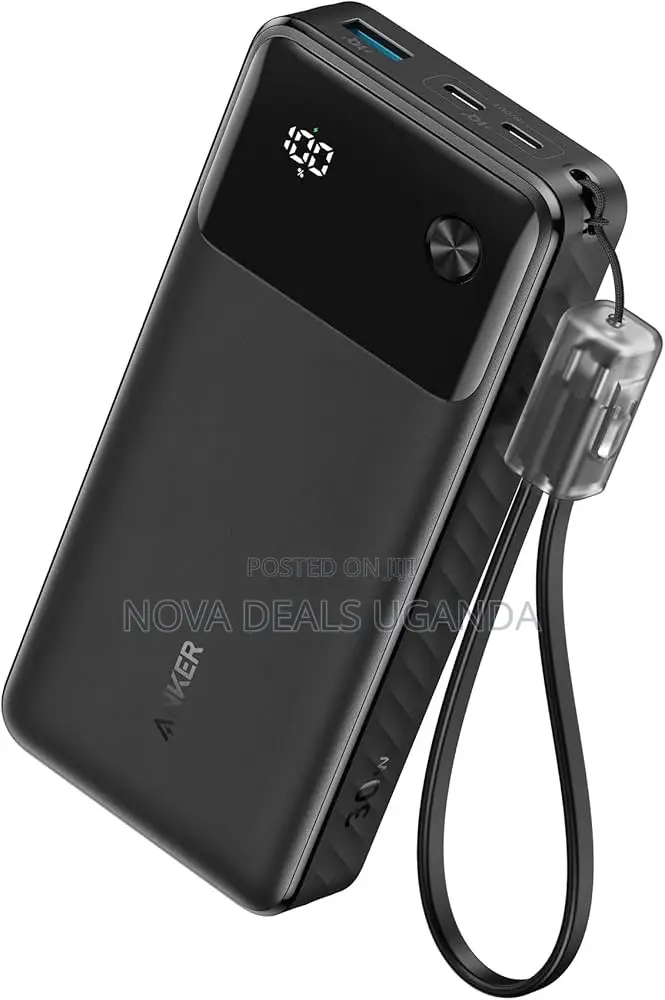 Anker 30w Powerbank 20000mah Portablecharger With Built-in Usb-C Cable