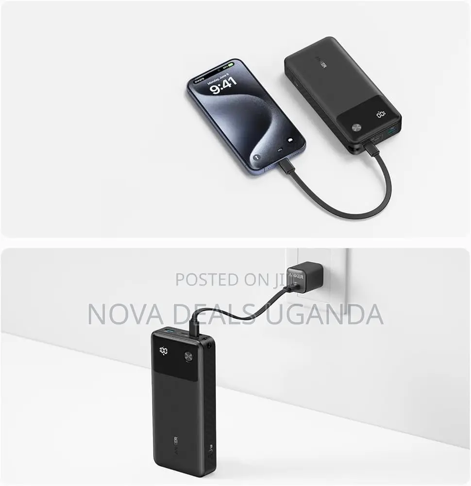 Anker 30w Powerbank 20000mah Portablecharger With Built-in Usb-C Cable