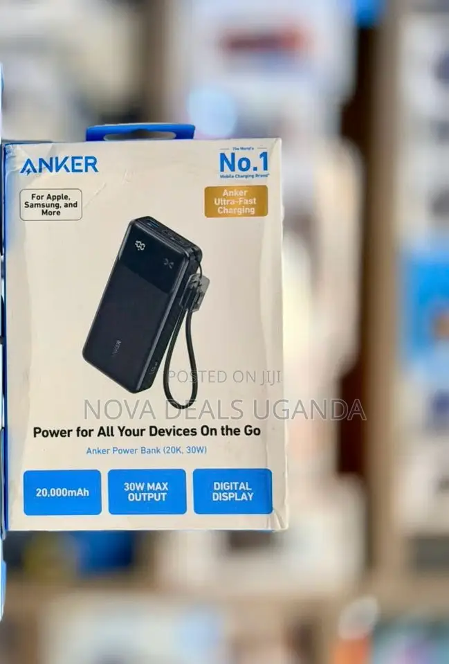 Anker 30w Powerbank 20000mah Portablecharger With Built-in Usb-C Cable