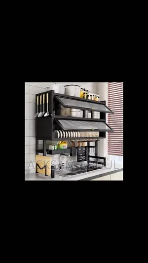 Double-Layer Black Steel Over-the-Sink Dish Drying Rack