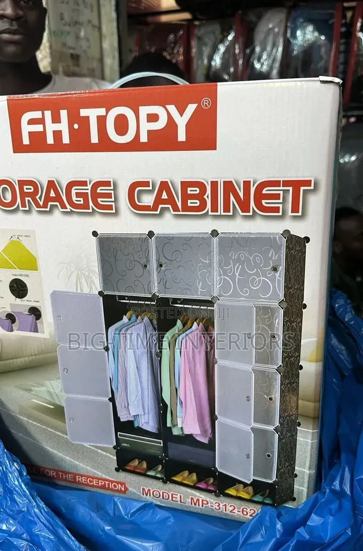 3column Portable Plastic Frame Wardrobe/Storage Cabinet