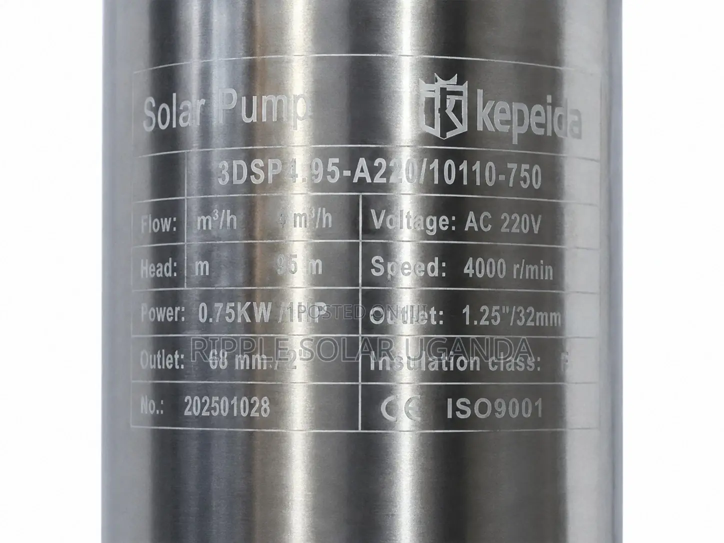 Solar Water Pump 750w 95m Head Deep Well Borehole 72v