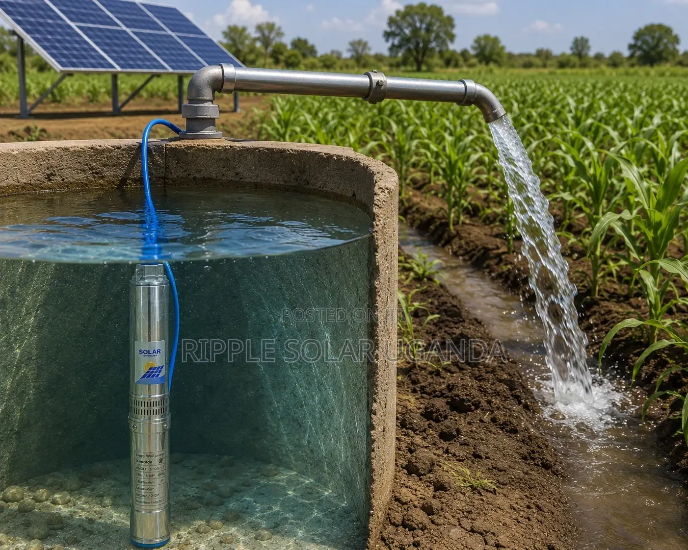Solar Water Pump 750w 95m Head Deep Well Borehole 72v