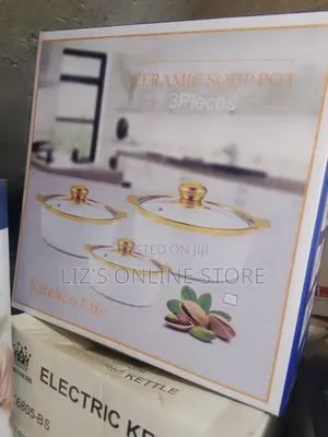 3-Piece Ceramic Soup Pot / Serving Bowl Set