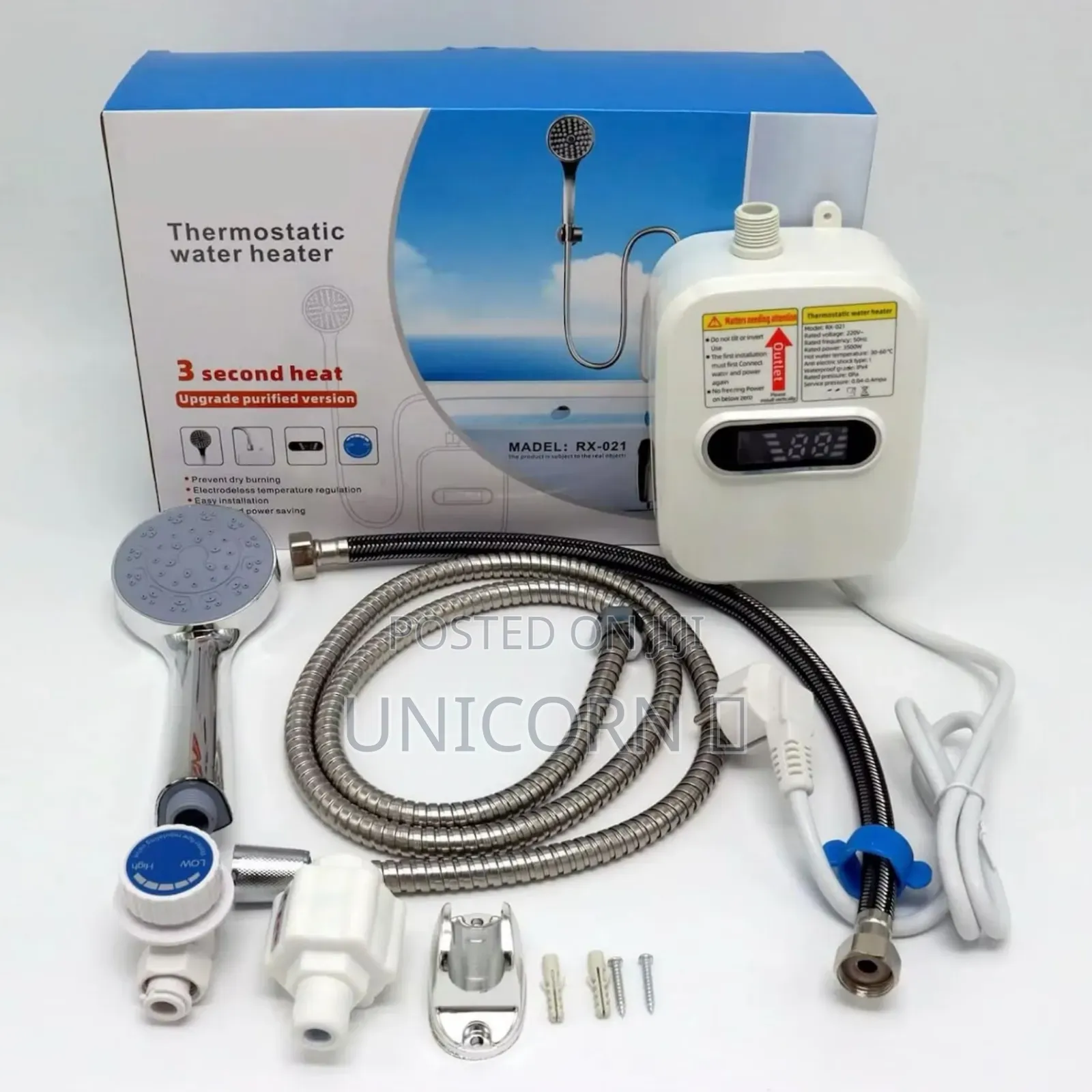 Smartex Rx-021 Instant Tankless Water Heater – 3500w Digital Control