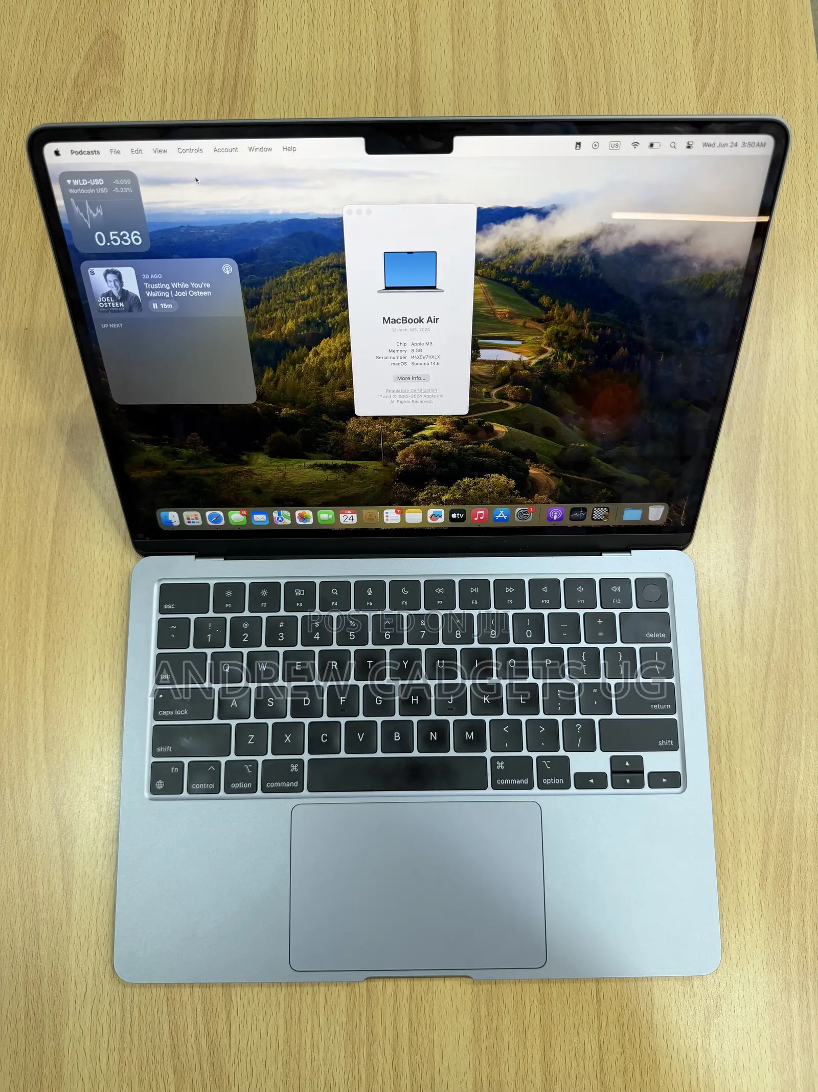 Laptop Apple MacBook Air 2024 M3 8GB Apple M3 SSD 512GB