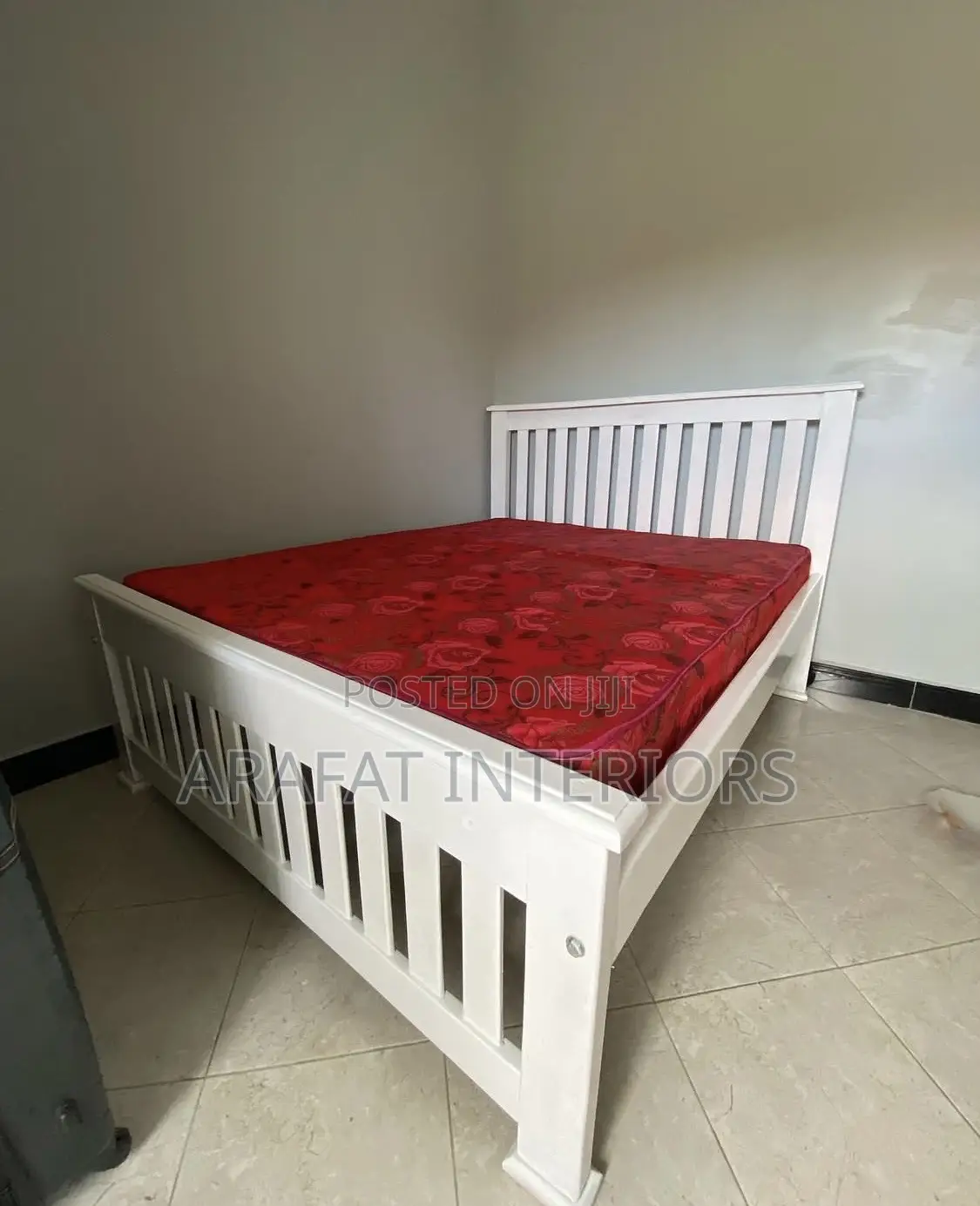 Beautiful Solid Wood Bed Frame in Clean White Finish! 
