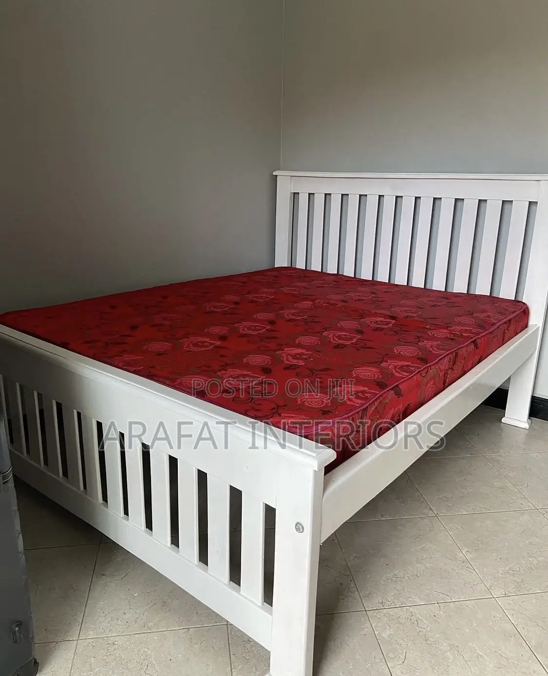 Beautiful Solid Wood Bed Frame in Clean White Finish! 