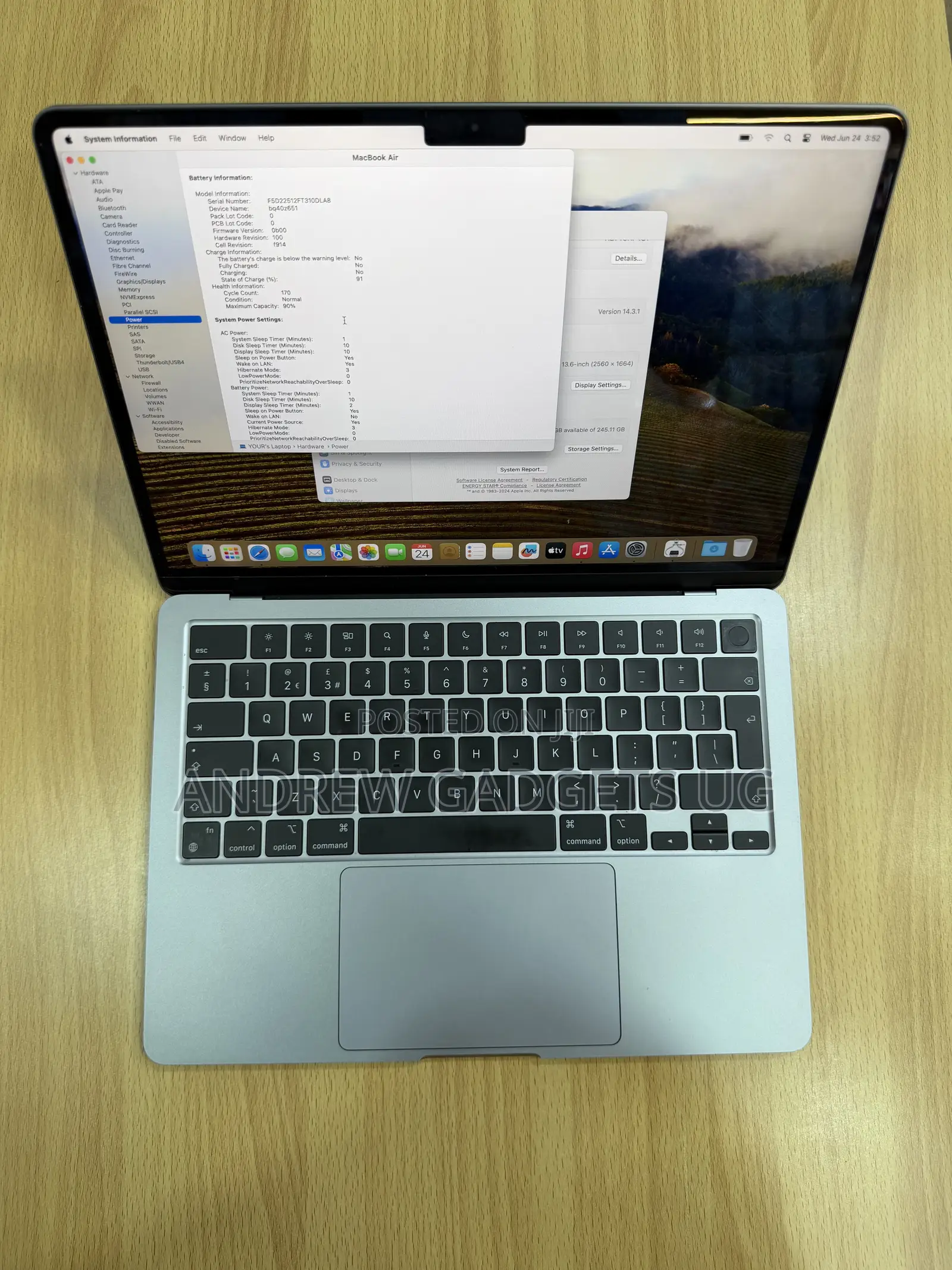 Laptop Apple MacBook Air 2023 M2 8GB Apple M2 SSD 256GB