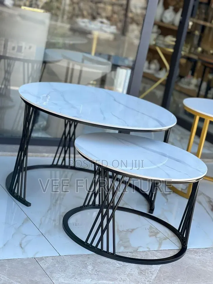 Brand New Modern Nesting Tables Sets – Black Marble Top
