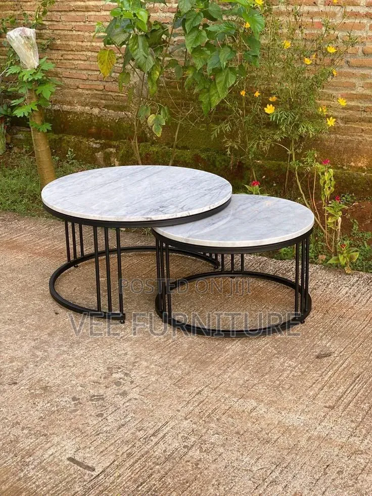 Brand New Modern Nesting Tables Sets – Black Marble Top