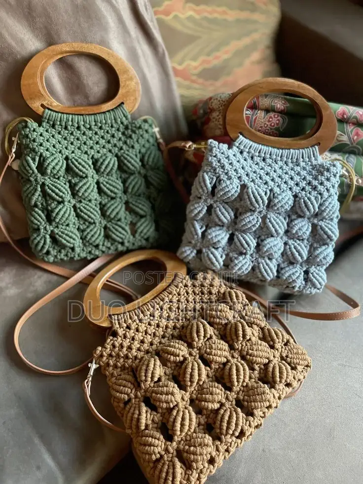 Handmade Macrame Shoulder Bag~Elegant and Stylish