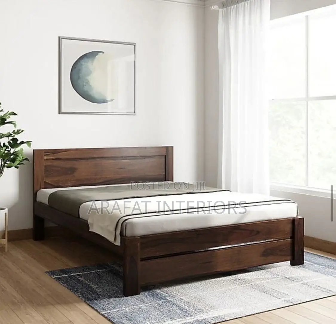  Beautiful Solid Wood Platform Bed in Rich Walnut Finish.