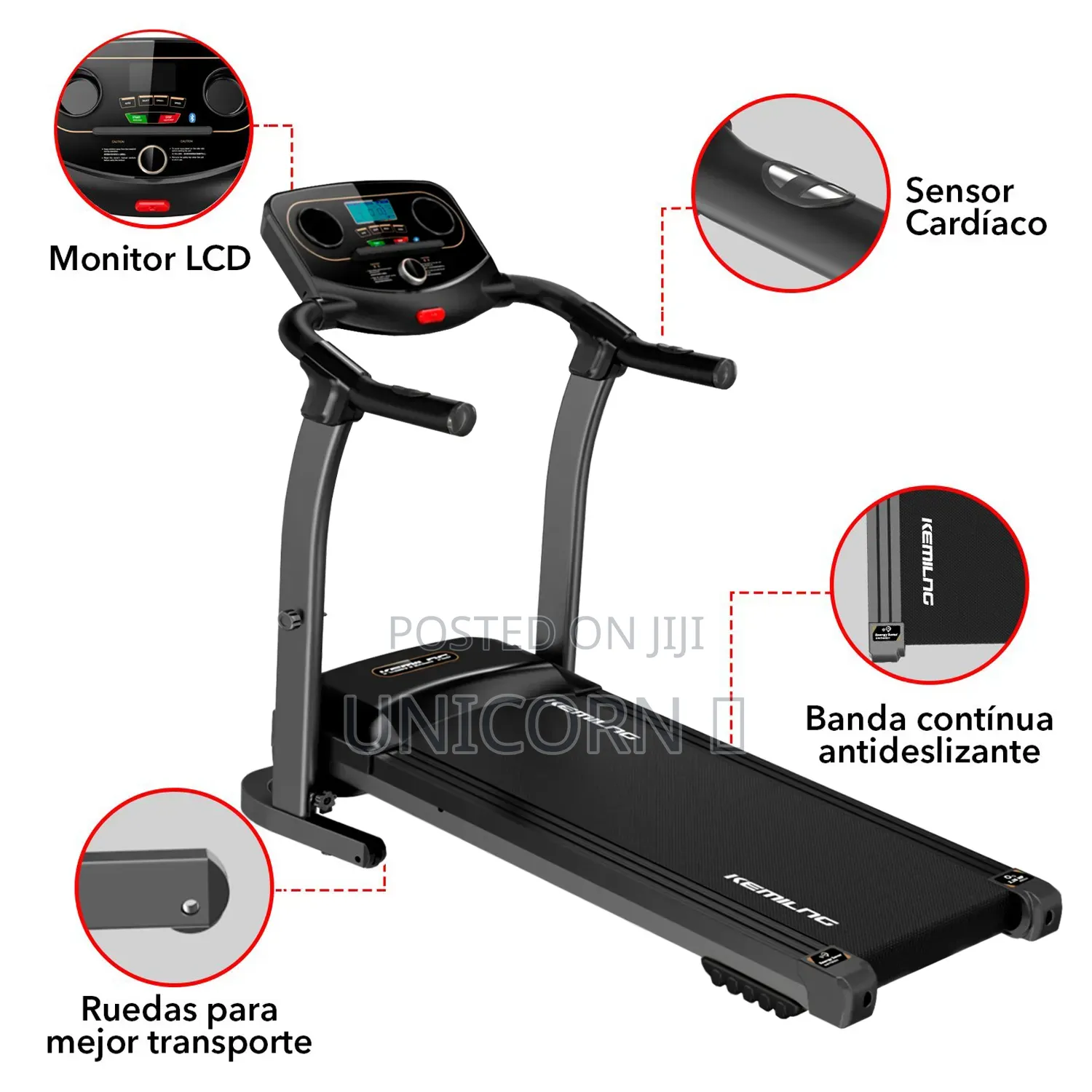 Foldable Electric Treadmill 7” Screen – Home Gym Fitness Machine