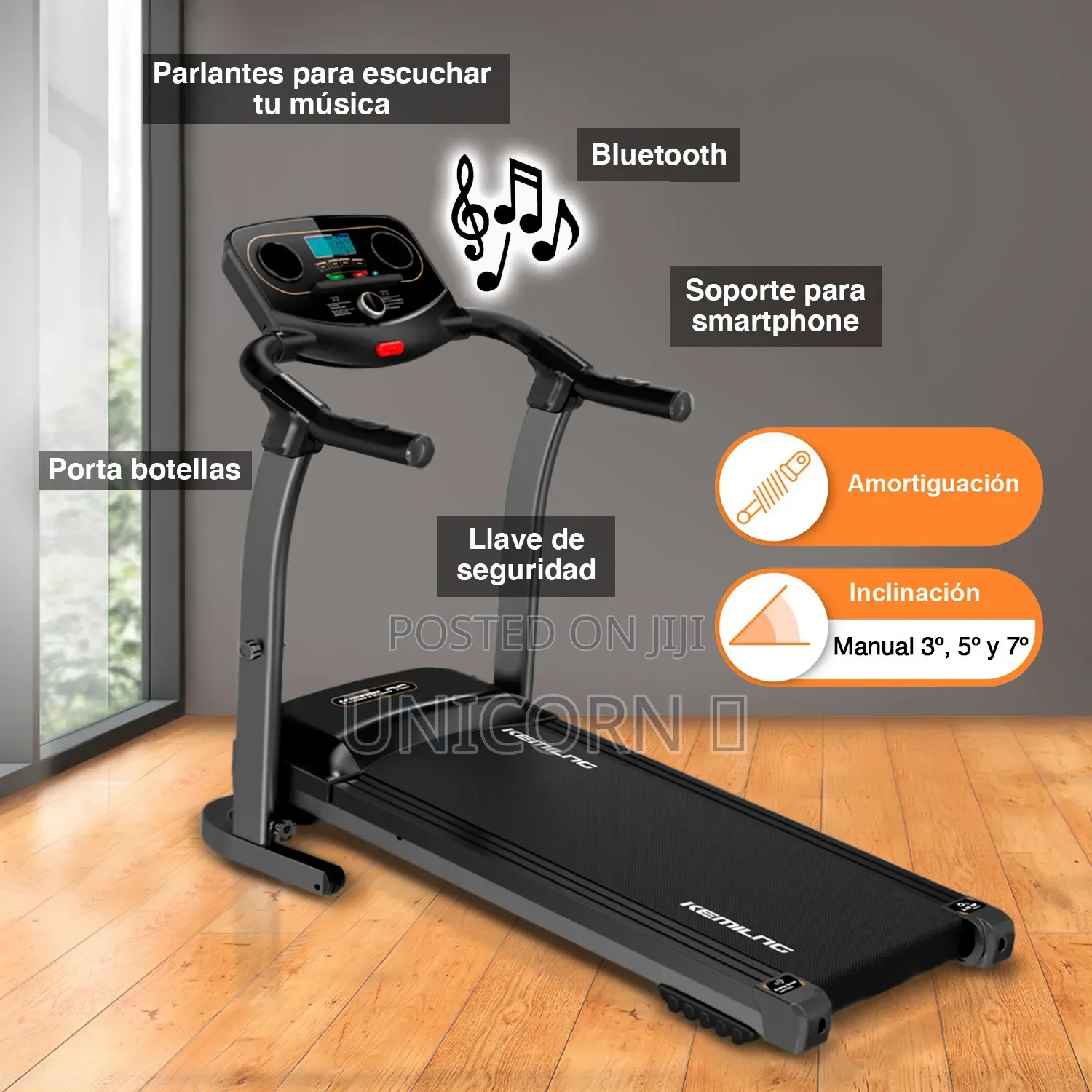 Foldable Electric Treadmill 7” Screen – Home Gym Fitness Machine