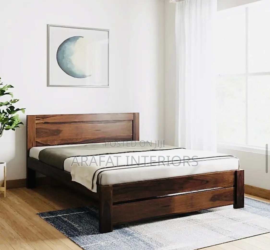  Beautiful Solid Wood Platform Bed in Rich Walnut Finish.