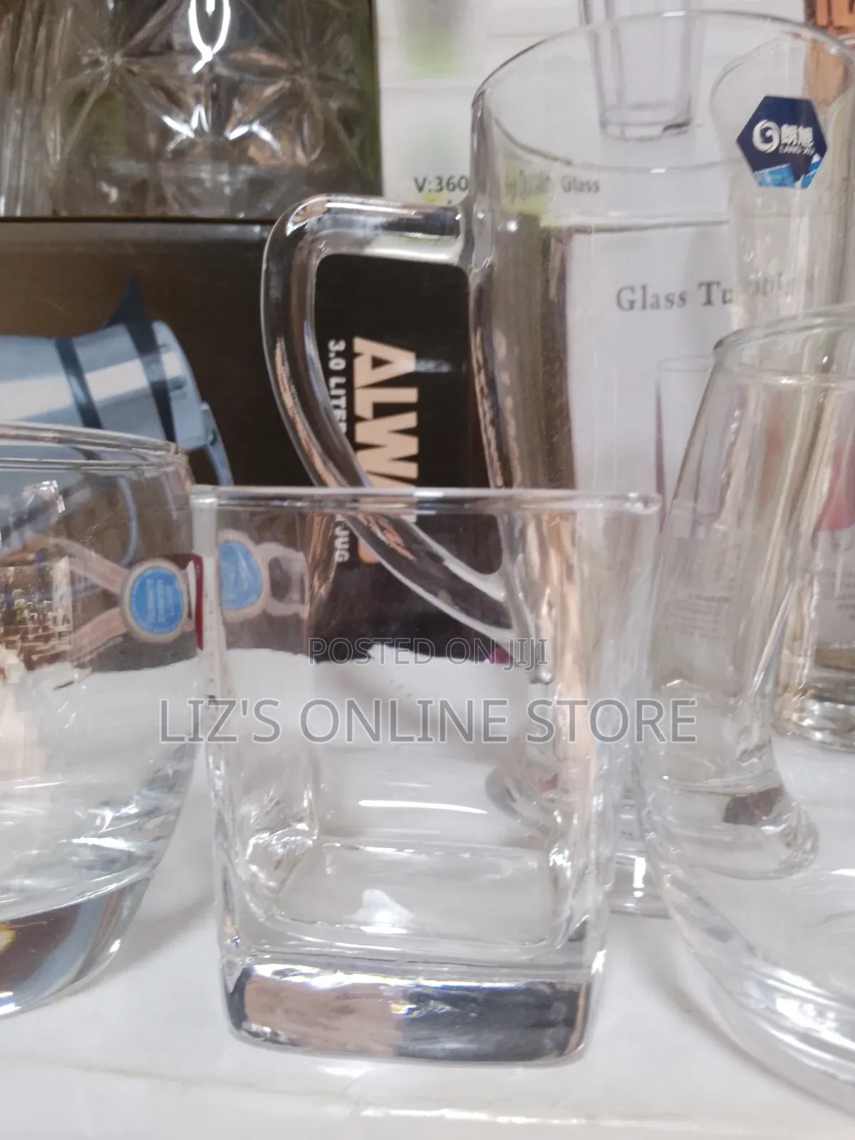 Clear Square Glass Tumbler.