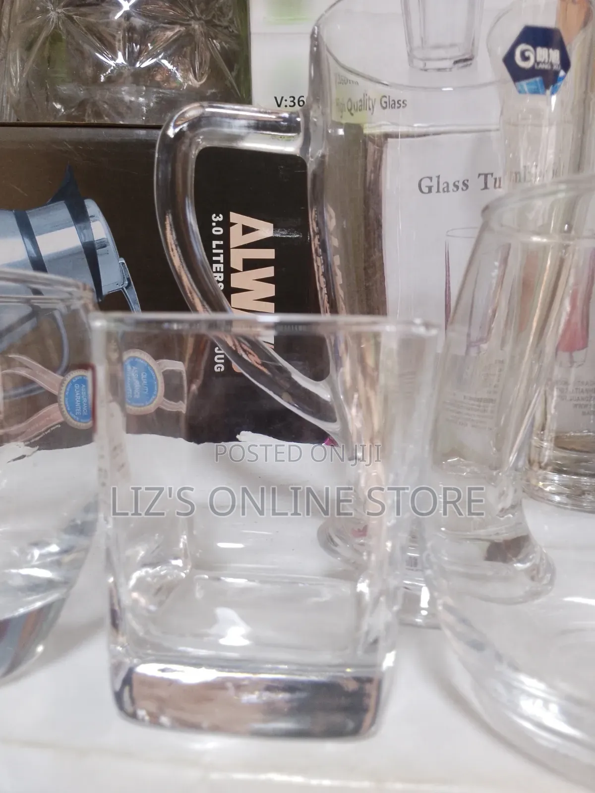 Clear Square Glass Tumbler.