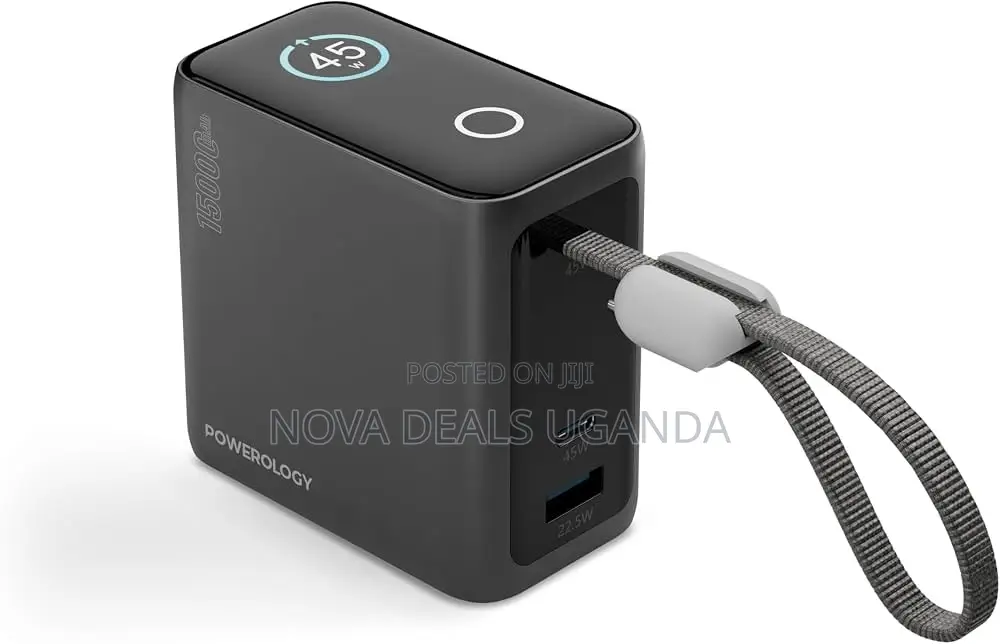 Powerology Portable Mini Power Bank 15000mah, Pd 45w Qc 22.5w,Usb-C