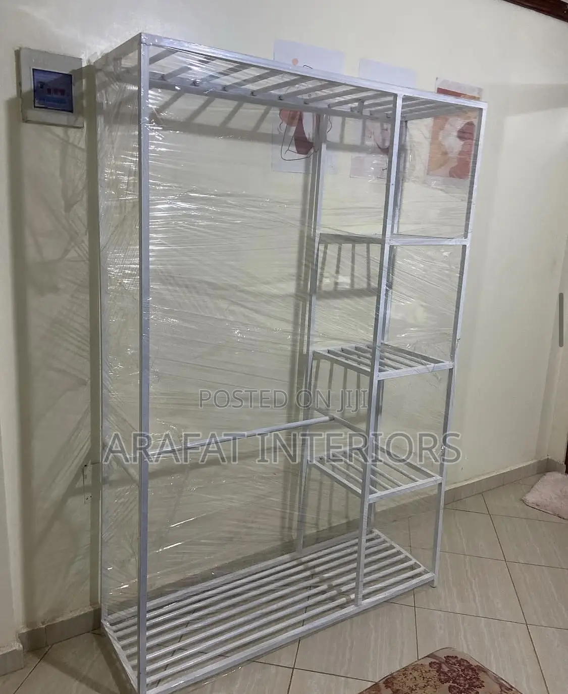Brand New Silver Metal Wardrobe / Clothing Organizer!