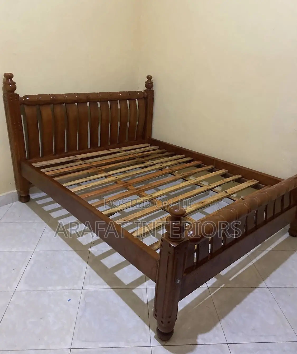 Classic Solid Wood Double/Queen Bed Frame in Rich Brown Finish