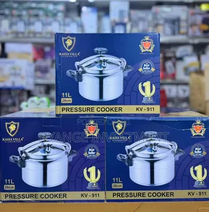 Kaisa Villa 11-l Aluminum Pressure Cooker With An Outer Lid Mechanism.
