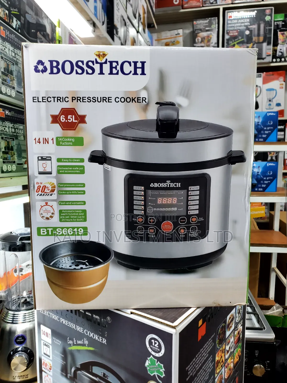 Bosstech 6.5l Pressure Cooker With Steamer