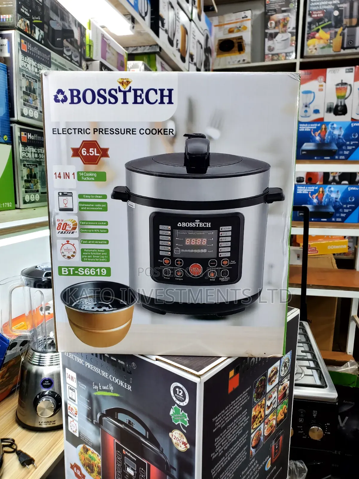 Bosstech 6.5l Pressure Cooker With Steamer
